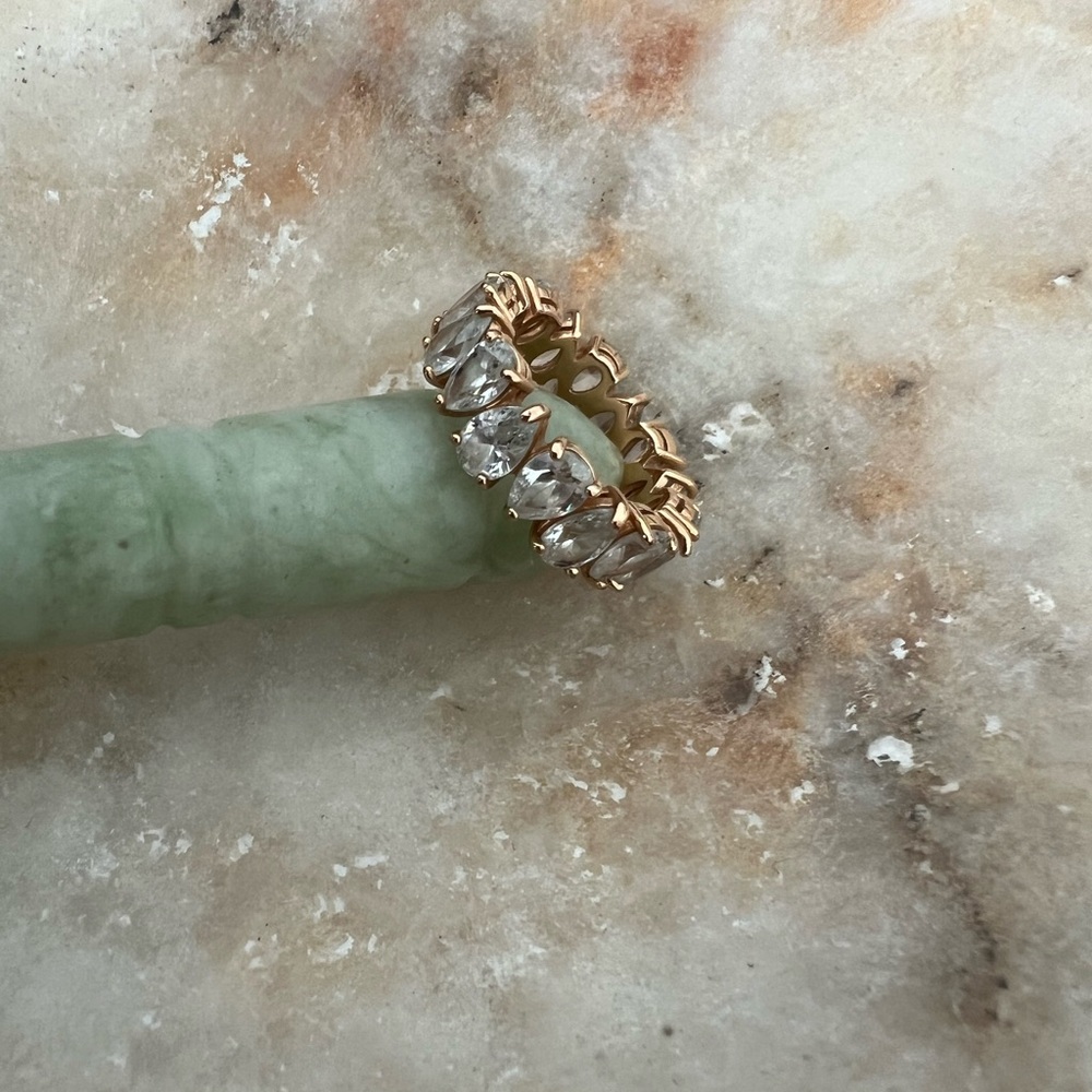 Swarovski Vittore ring Drop cut, White, Rose gold-tone plated - Picture 2 of 12